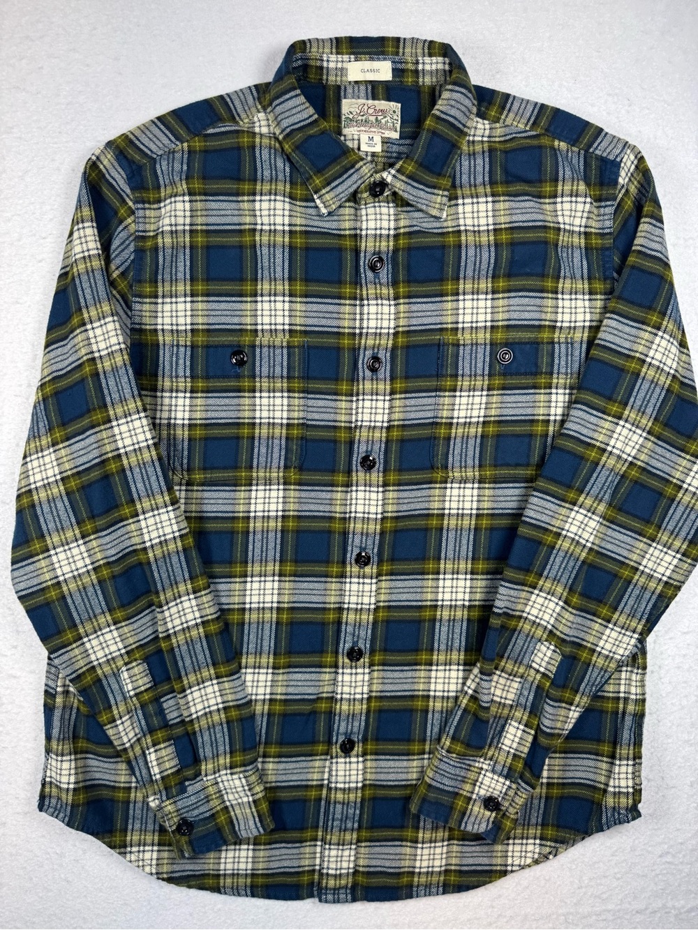 J.Crew Midweight Plaid Flannel Shirt Men’s Medium Classic Fit - Picture 4 of 10